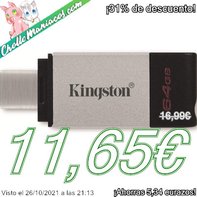 Hoy te traemos la Memoria USB 3.2 Gen 1 Kingston DataTraveler 80, a un precio muy bajo